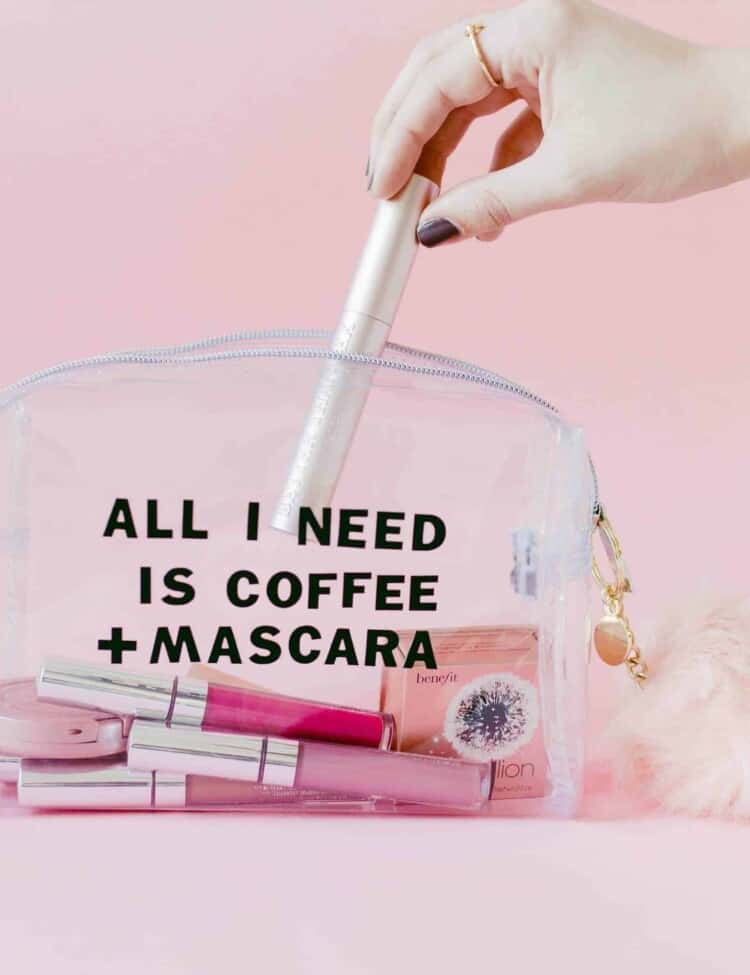 DIY Clear Makeup Bag- click through for the full tutorial!