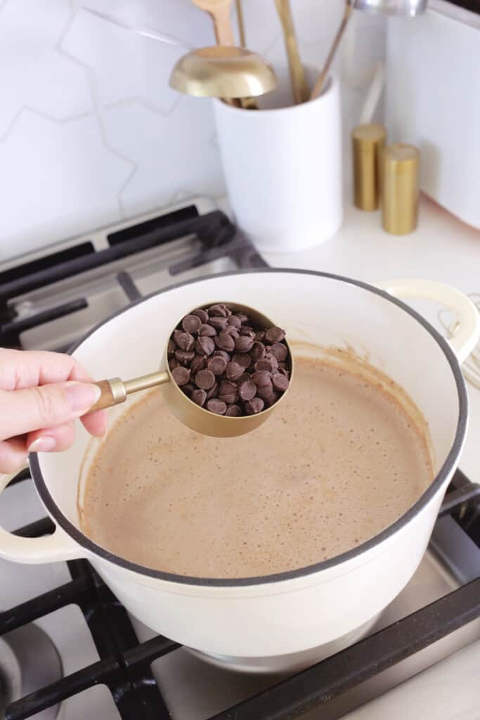 making homemade hot chocolate
