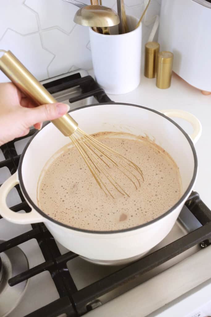 making homemade hot chocolate