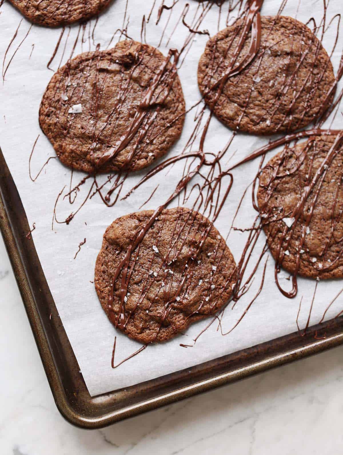 espresso cookies on baking sheet